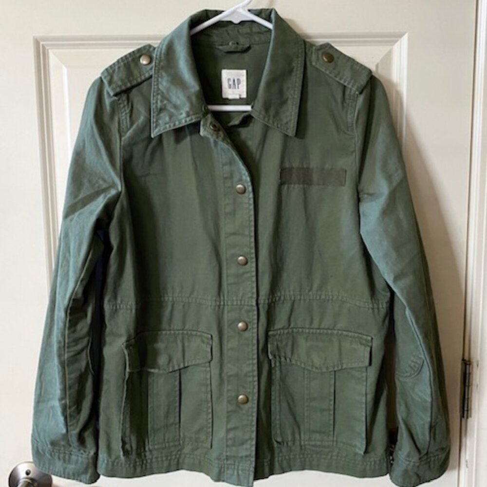 GAP: JUNIOR GIRLS OLIVE UTILITY JACKET-SIZE XS
